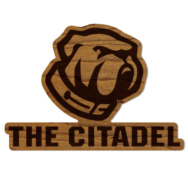 The Citadel Bulldog Magnet - Crafted from Cherry or Maple Wood - The Citadel Cadets