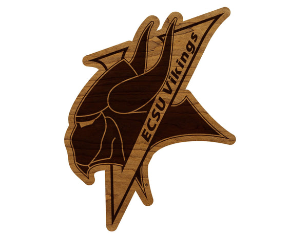 Elizabeth City State University Vikings Logo Wall Hanging - Crafted from Cherry or Maple Wood - ESCU Vikings