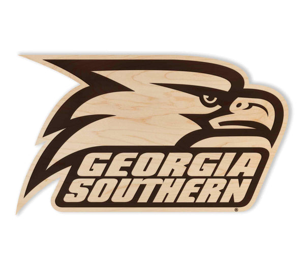 Georgia Southern University Eagle Head Wall Hanging - Crafted from Cherry or Maple Wood - Georgia Southern Eagles