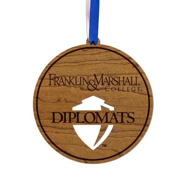 Franklin & Marshall Diplomats Ornament – Crafted from Cherry and Maple Wood – Franklin and Marshall College
