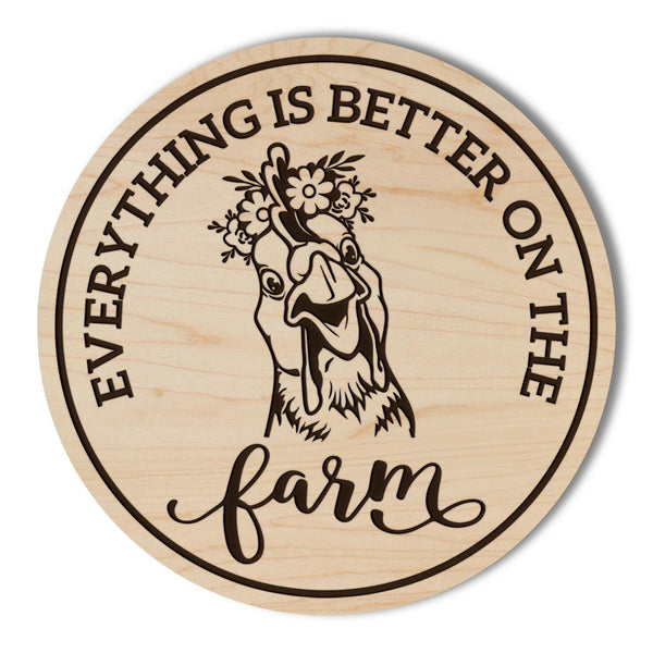 Chicken Wooden Coaster - Crafted from Cherry or Maple Wood - Farm Animals