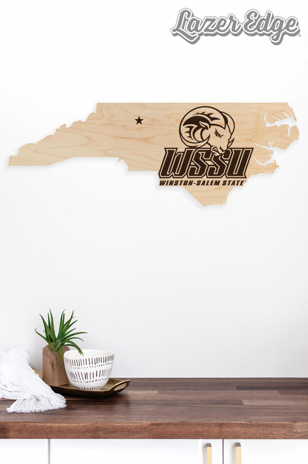Winston-Salem State University Rams Wall Hanging - Crafted from Cherry and Maple Wood - WSSU Rams