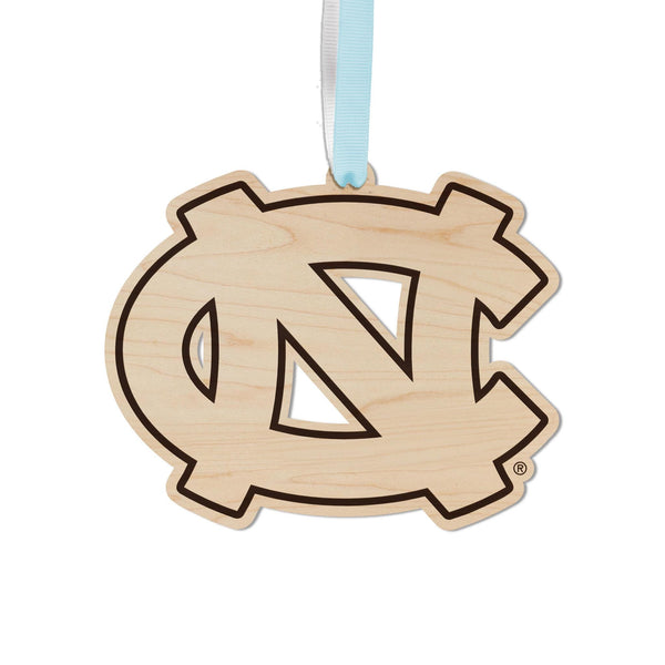 University of North Carolina Chapel Hill Interlocked NC Ornament – Crafted from Cherry and Maple Wood – UNC Tar Heels