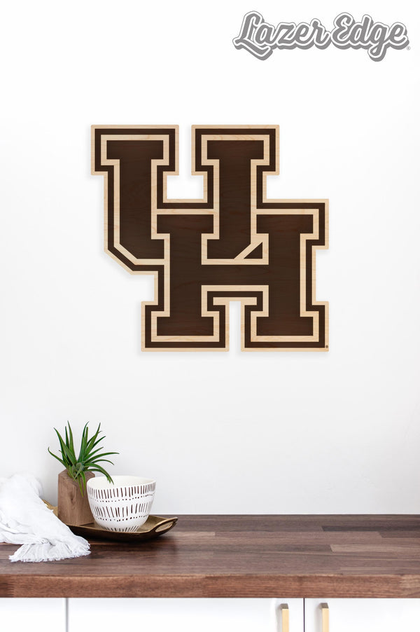 University of Houston UH Cutout Wall Hanging - Crafted from Cherry and Maple Wood - University of Houston Cougars