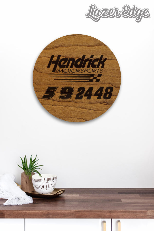 Hendrick Motorsports Wall Hanging  | Crafted from Cherry and Maple Wood | Made in USA | Officially Licensed by Hendrick Motorsports