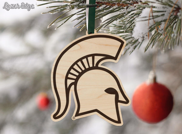 Michigan State University Spartans Ornament – Crafted from Cherry and Maple Wood – Michigan State Spartans