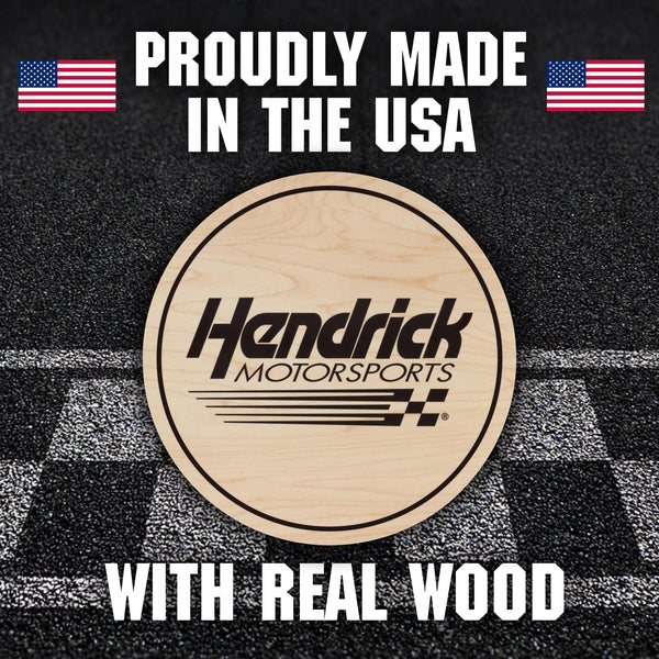 Hendrick Motorsports Wooden Coaster 4-Pack | Crafted from Cherry and Maple Wood | Made in USA | Officially Licensed by Hendrick Motorsports