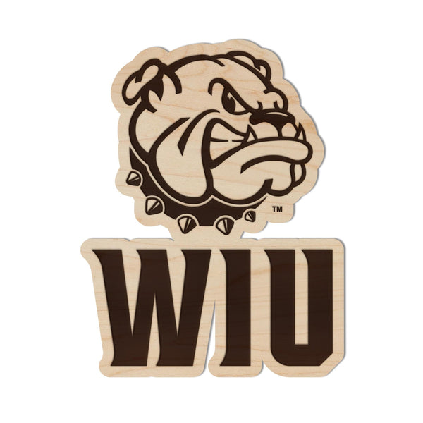 Western Illinois Bulldogs Magnet - Crafted from Cherry or Maple Wood - Western Illinois Leathernecks