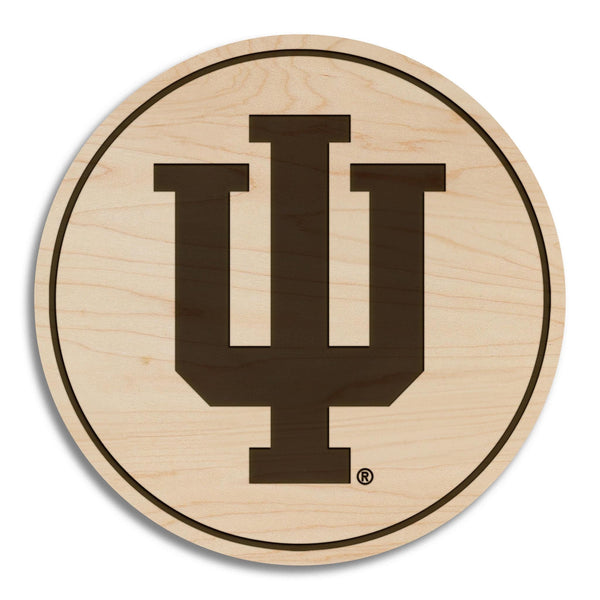 Indiana University IU Coaster – Crafted from Cherry or Maple Wood – Indiana Hoosiers