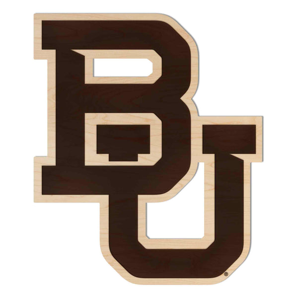 Baylor University Interlocked BU Wall Hanging - Crafted from Cherry and Maple Wood - Baylor University Bears