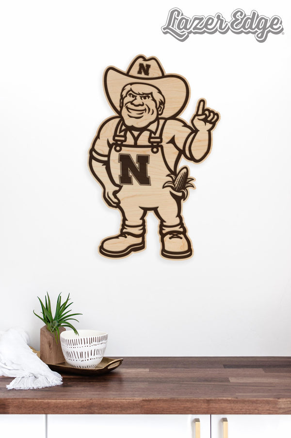 University of Nebraska Herbie Wall Hanging – Crafted from Cherry and  Maple Wood - Nebraska Huskers