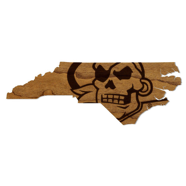 East Carolina University Pirate State of Mind Magnet - Crafted from Cherry or Maple Wood - ECU Pirates