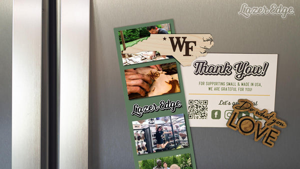 Wake Forest University WF Logo on State Magnet - Crafted from Cherry or Maple Wood - Wake Forest Demon Deacons