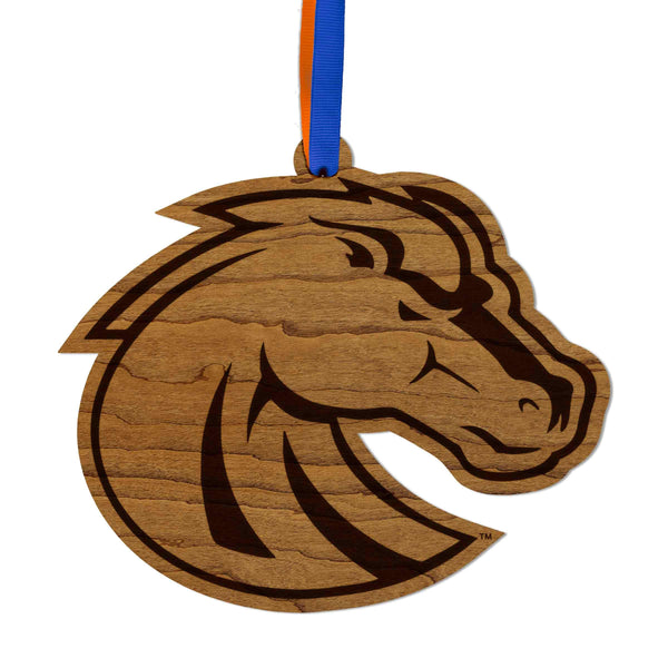 Boise State University Broncos Ornament – Crafted from Cherry and Maple Wood – Boise State Broncos