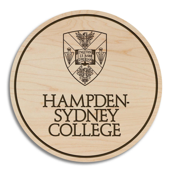 Hampden-Sydney College Institution Mark Coaster – Crafted from Cherry or Maple Wood – Hampden-Sydney Tigers