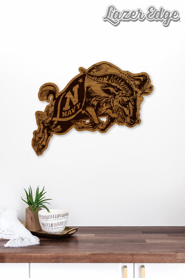 United States Naval Academy Bill the Goat Wall Hanging – Crafted from Cherry and  Maple Wood - Navy Midshipmen