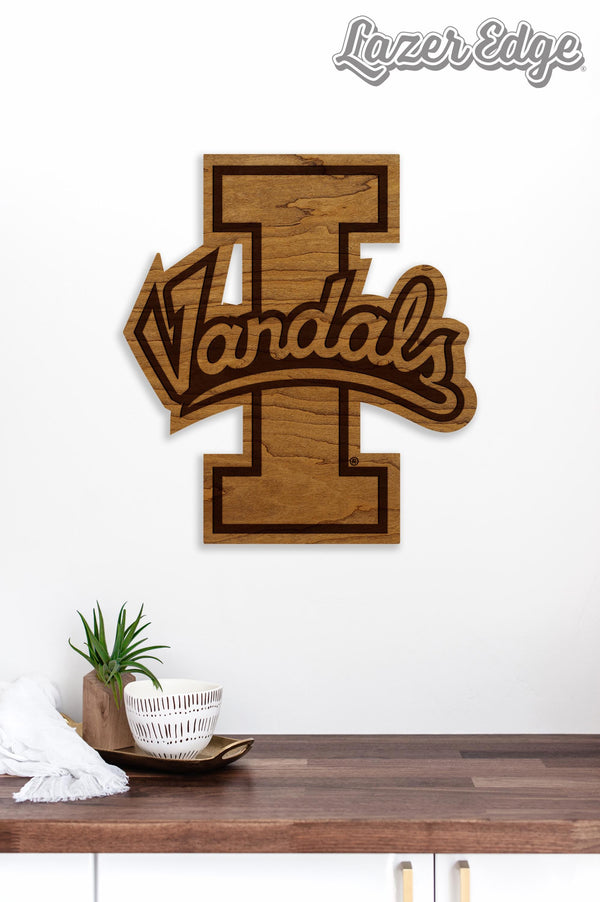 University of Idaho Vandals Wall Hanging - Crafted from Cherry and Maple Wood - University of Idaho Vandals