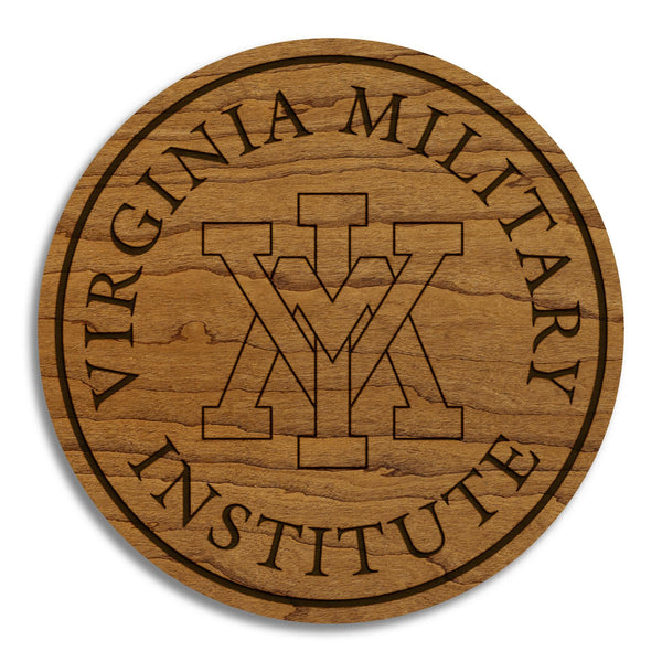 Virginia Military Institute VMI Wordmark Coaster – Crafted from Cherry or Maple Wood – VMI Keydets
