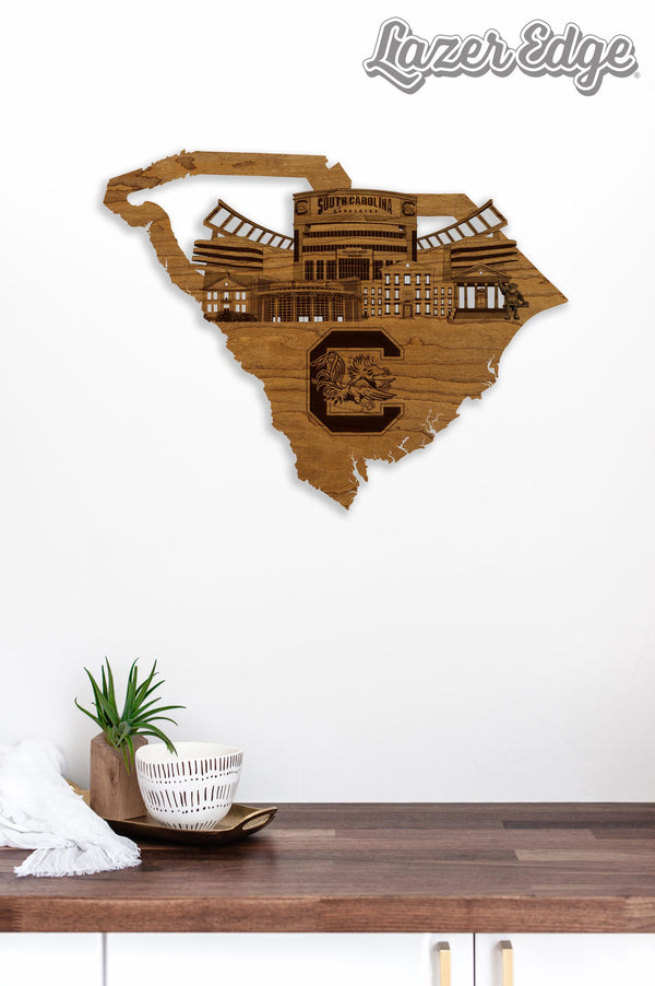 University of South Carolina Skyline Wall Hanging – Crafted from Cherry and  Maple Wood