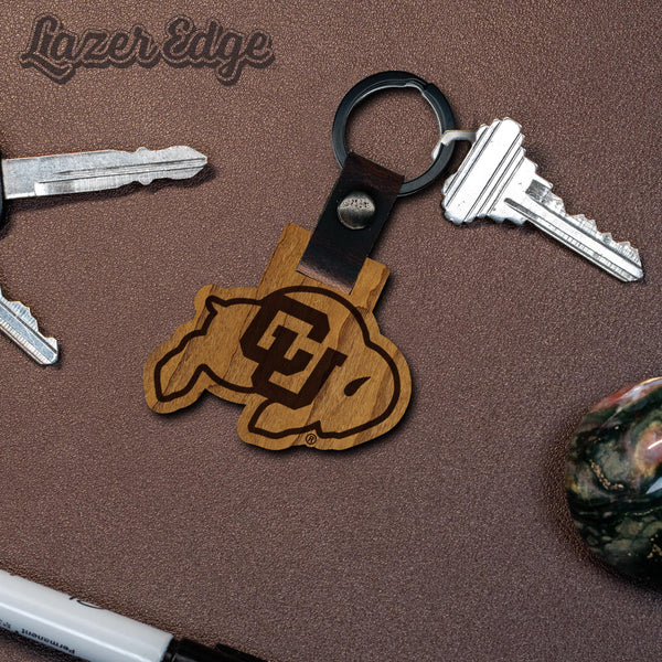 Colorado Buffaloes Wooden Keychain – Crafted from Cherry or Maple Wood