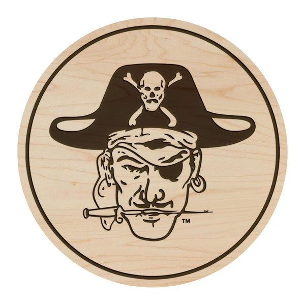 East Carolina University Vault Pirate Coaster – Crafted from Cherry or Maple Wood – ECU Pirates