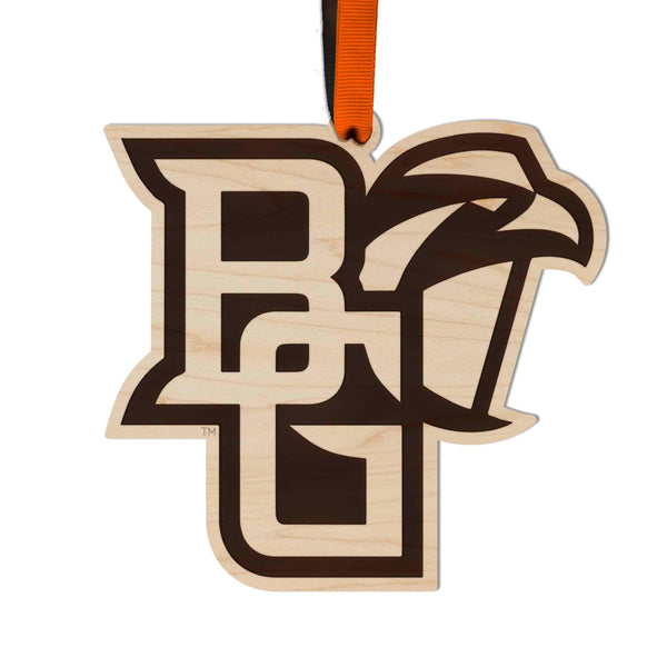 Bowling Green State University Falcons Ornament – Crafted from Cherry and Maple Wood – BGSU Falcons