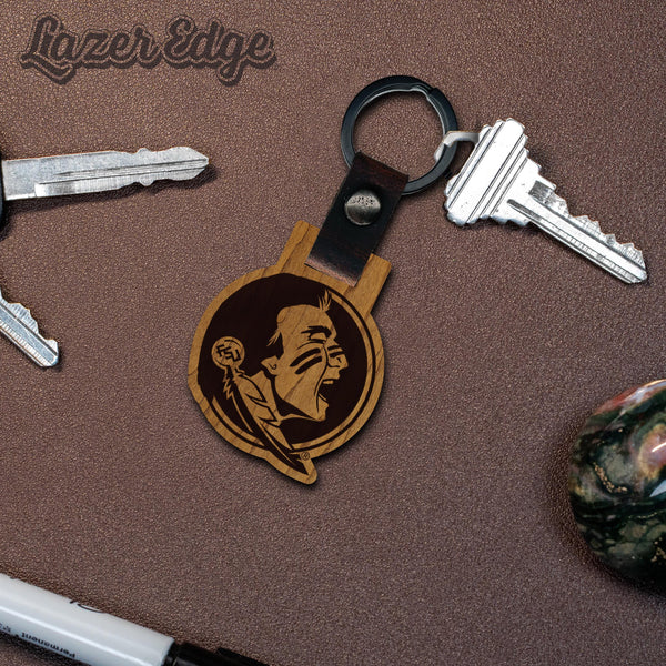 Florida State Seminoles Wooden Keychain – Crafted from Cherry or Maple Wood