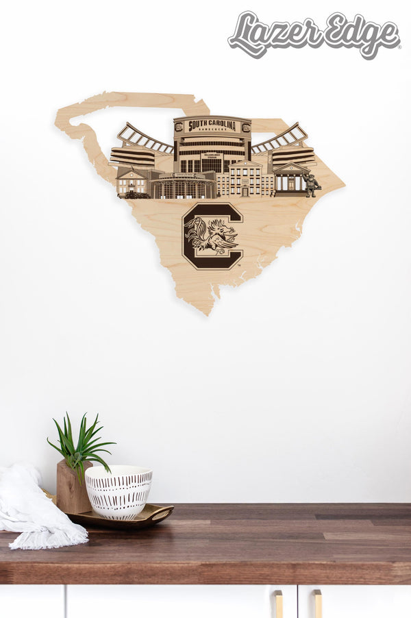 University of South Carolina Skyline Wall Hanging – Crafted from Cherry and  Maple Wood