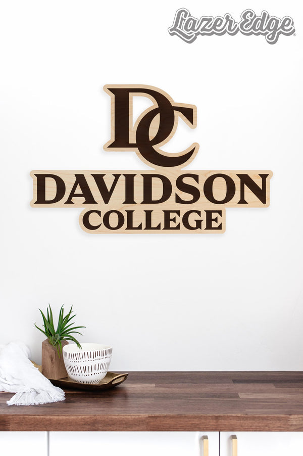 Davidson College Logo Wall Hanging - Crafted from Cherry or Maple Wood - Davidson Wildcats