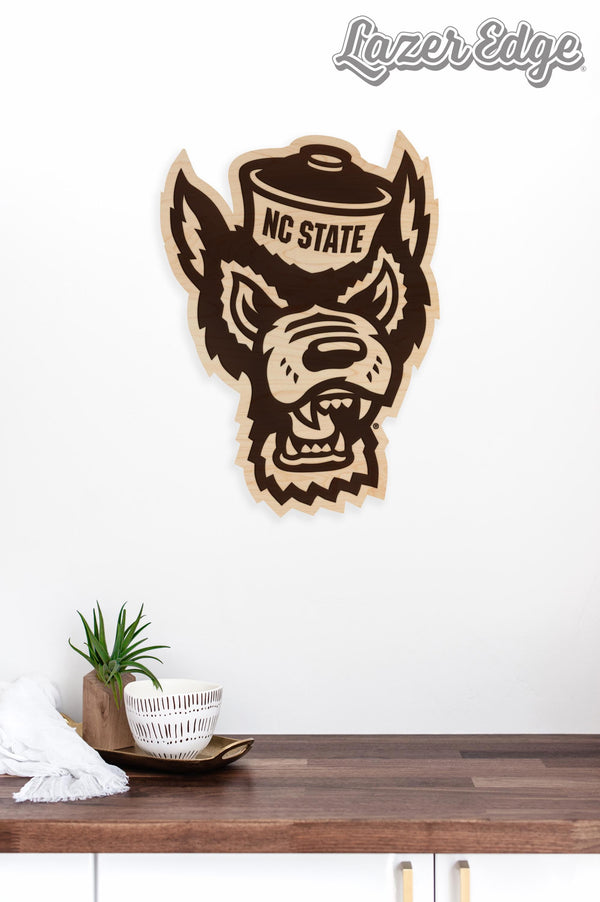 North Carolina State University Tuffy Wall Hanging - Crafted from Cherry or Maple Wood - NC State Wolfpack