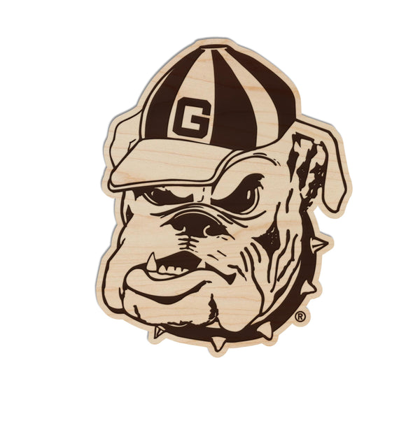 University of Georgia Bulldog Magnet - Crafted from Cherry or Maple Wood - Georgia Bulldogs