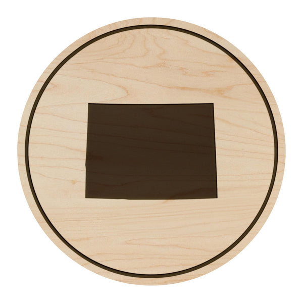 Colorado State Map Coaster - Crafted from Cherry or Maple Wood