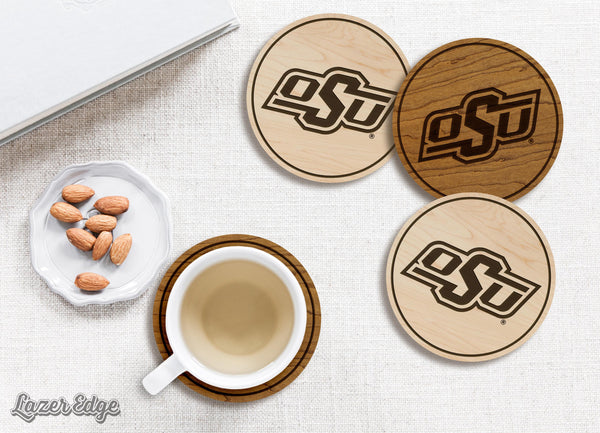 Oklahoma State University OS Coaster – Crafted from Cherry or Maple Wood – Oklahoma State University