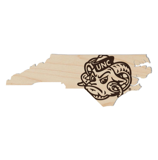 University of North Carolina Chapel Hill Ramses on State Magnet - Crafted from Cherry or Maple Wood - UNC Tar Heels