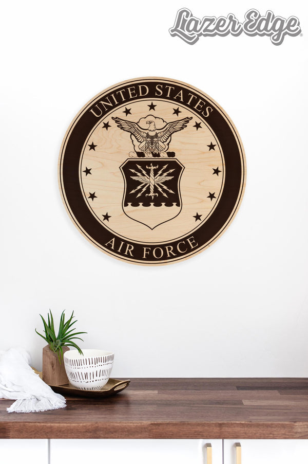 United States Air Force Seal Wall Hanging – Crafted from Cherry or Maple Wood