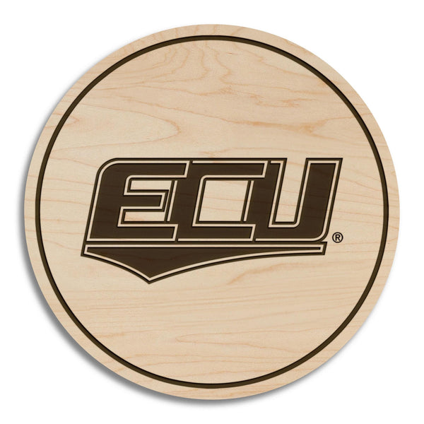 East Carolina University Flying ECU Coaster – Crafted from Cherry or Maple Wood – ECU Pirates