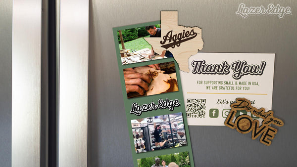 Texas A&M University Aggies on State Magnet - Crafted from Cherry or Maple Wood - TAMU Aggies