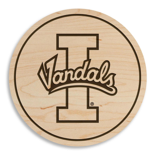 University of Idaho Vandals Coaster – Crafted from Cherry or Maple Wood – Idaho Vandals