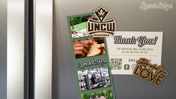 University of North Carolina at Wilmington Logo Magnet - Crafted from Cherry or Maple Wood - UNCW Seahawks