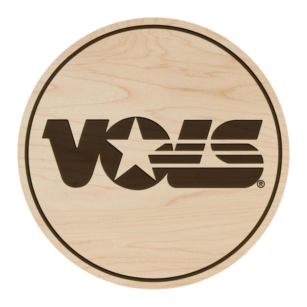 University of Tennessee VOLS Coaster – Crafted from Cherry or Maple Wood – Tennessee Volunteers