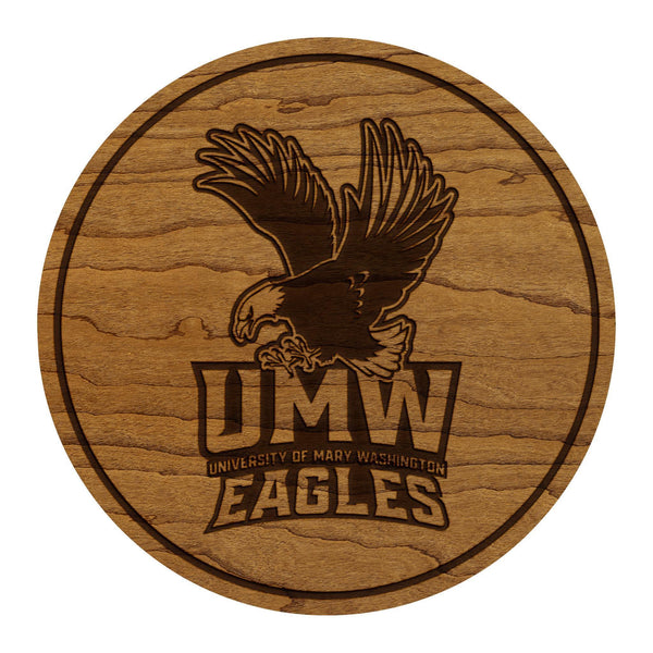 University of Mary Washington Eagles Coaster – Crafted from Cherry or Maple Wood