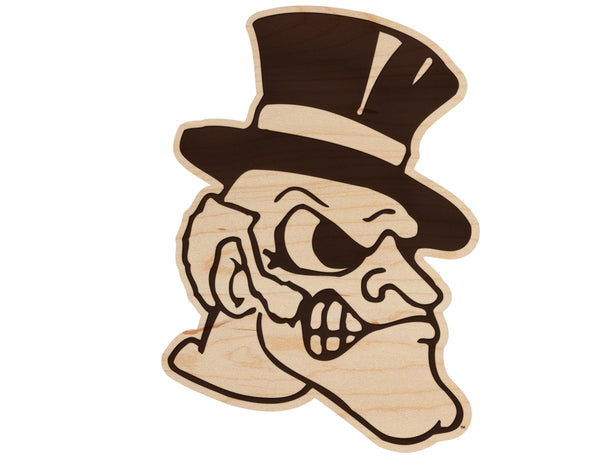 Wake Forest University Demon Deacon Logo Wall Hanging - Crafted from Cherry and Maple Wood - Wake Forest Demon Deacons