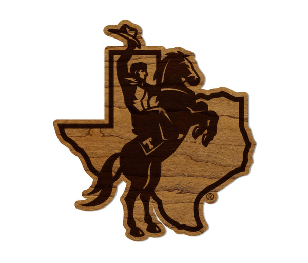Tarleton State University Spirit Mark Magnet - Crafted from Cherry or Maple Wood - Tarleton State Texans