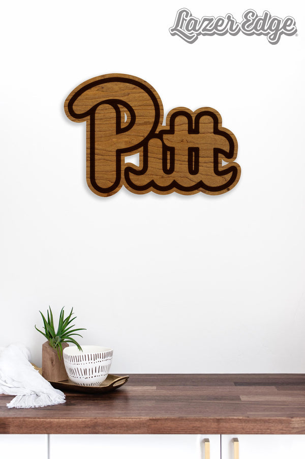 University of Pittsburgh Pitt Script Wall Hanging – Crafted from Cherry and  Maple Wood - Pitt Panthers