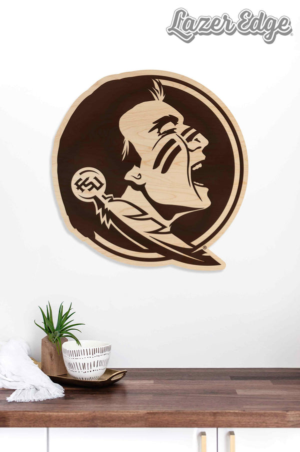 Florida State University Seminole Logo Wall Hanging - Crafted from Cherry or Maple Wood - Florida State Seminoles