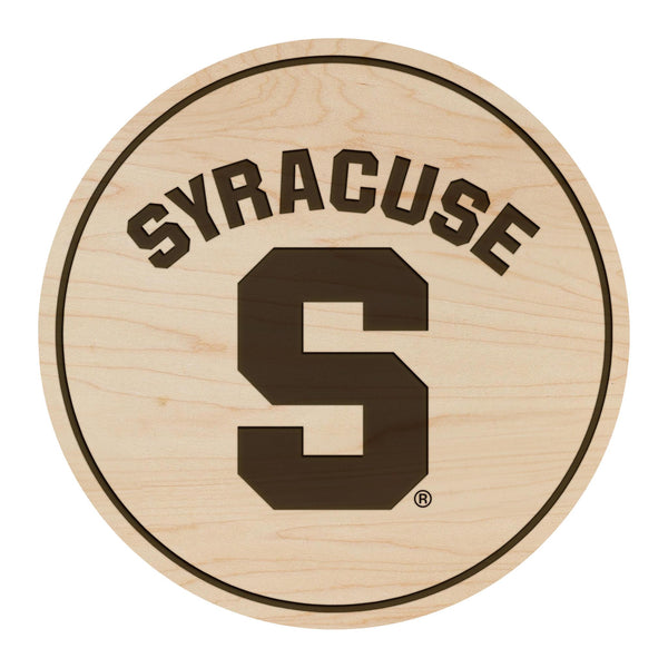 Syracuse University Wordmark Coaster – Crafted from Cherry or Maple Wood – Syracuse Orangemen