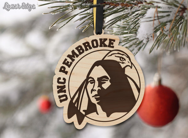 University of North Carolina Pembroke Braves Ornament – Crafted from Cherry or Maple Wood – UNC Pembroke Braves