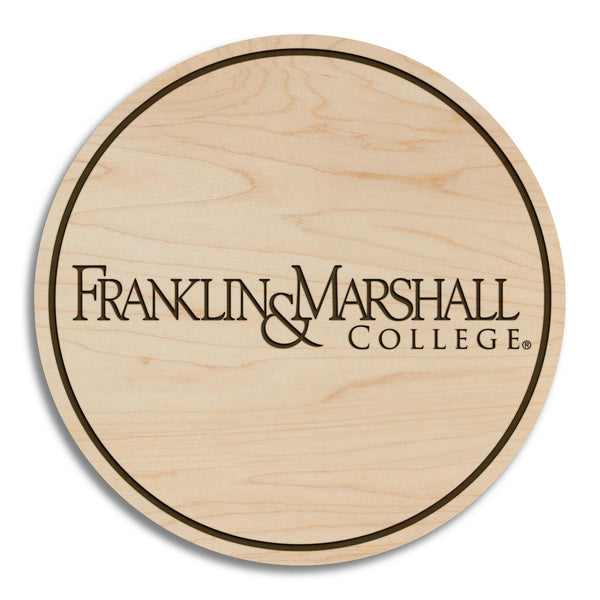 Franklin & Marshall Logo Coaster – Crafted from Cherry or Maple Wood – Franklin and Marshall College