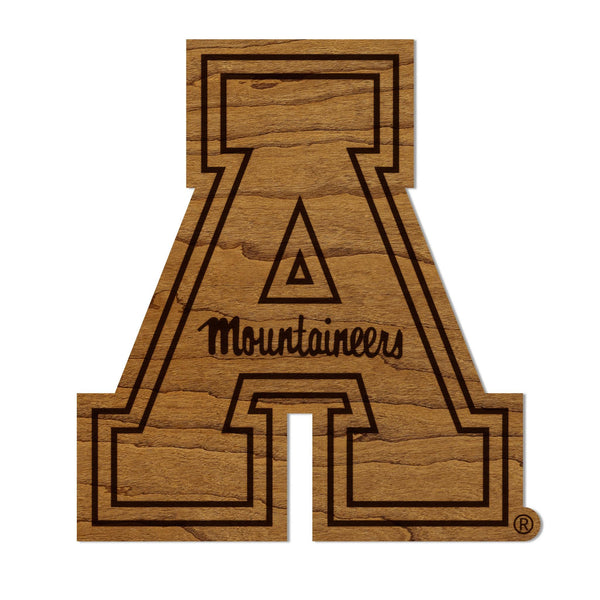 Appalachian State University Block A Magnet - Crafted from Cherry or Maple Wood - App State Mountaineers