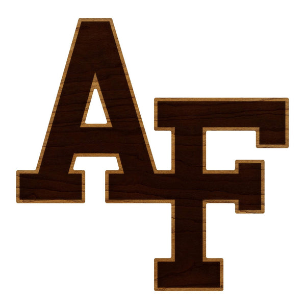 U.S. Air Force Academy AF Cutout Wall Hanging - Crafted from Cherry and Maple Wood - Air Force Falcons